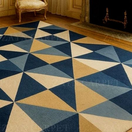 Handcrafted Geometric Triangle Pattern Modern Area Rug